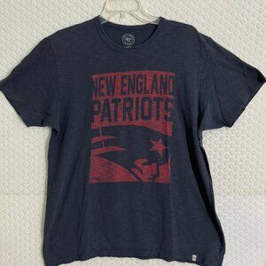New England Patriots NFL Football Team Apparel - Blue w/ Red Logo, 47 Brand Sz L